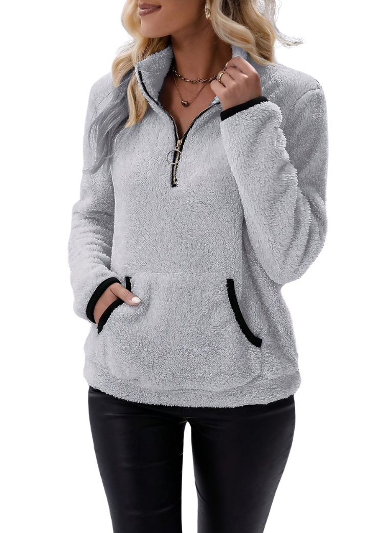 Rosely | Sweat-shirt en polaire Borg à demi-fermeture éclair