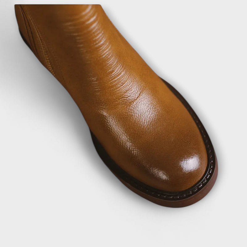 Milana - Bottes en cuir avec talon moyen