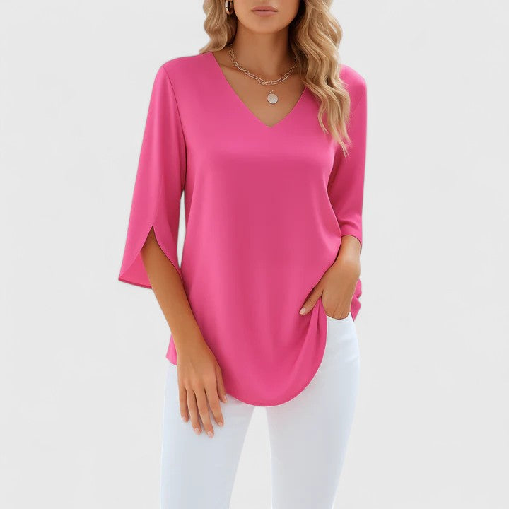 Violetta™ | Blouse sophistiquée à col en V