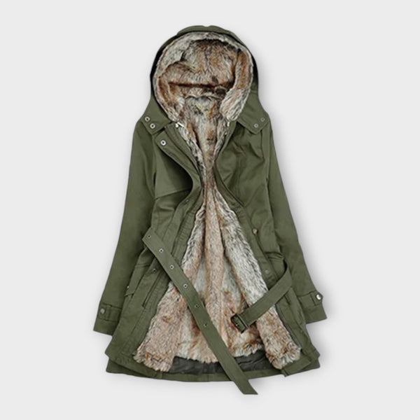 Mikash - Manteau Douillet Doublé de Fourrure