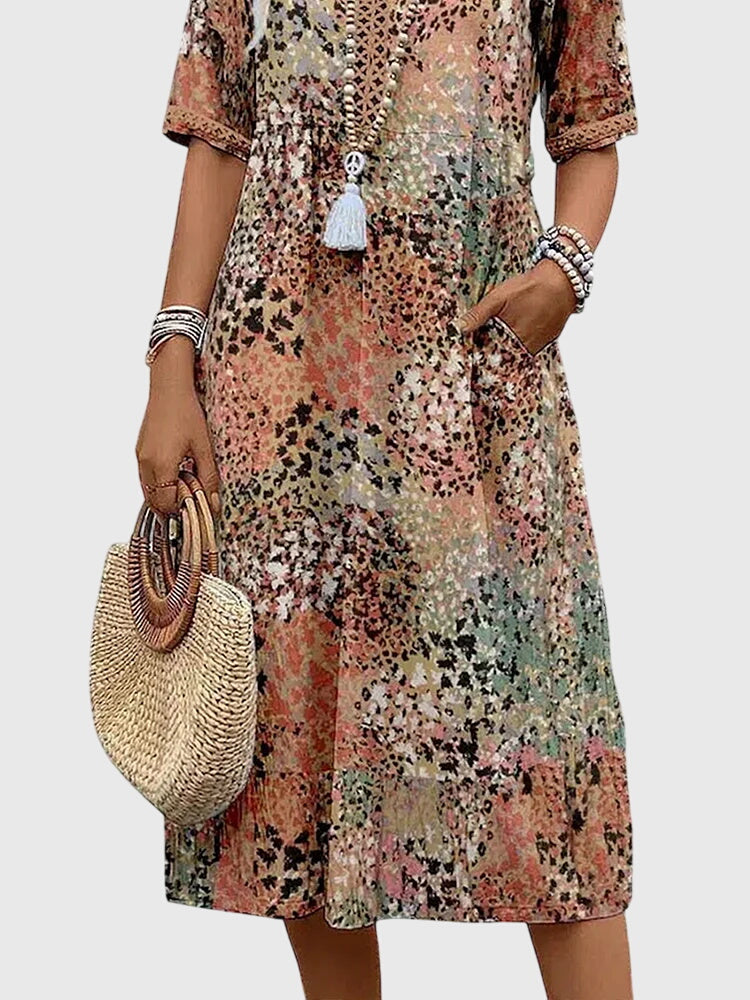 Yvonna™ | Robe midi florale élégante