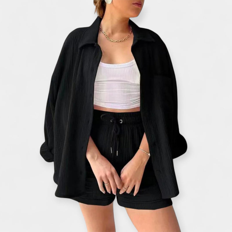 Ensemble haut d'été bicolore et short