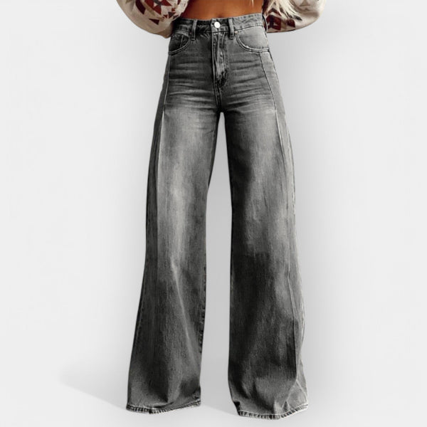 Pantalon à jambes larges avec design évasé