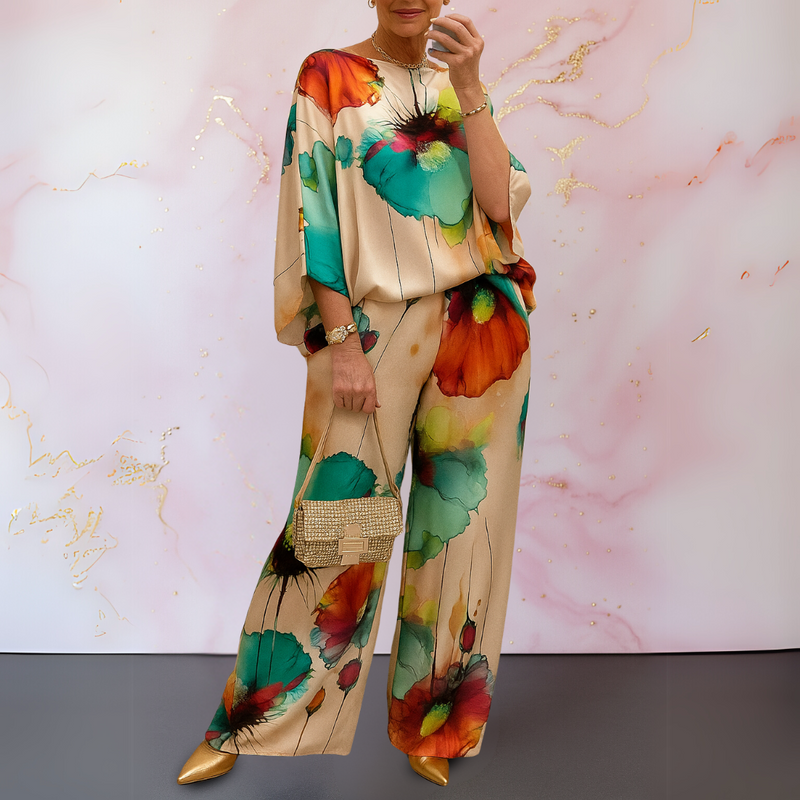 Evangelia | Ensemble deux pièces en satin pour femme