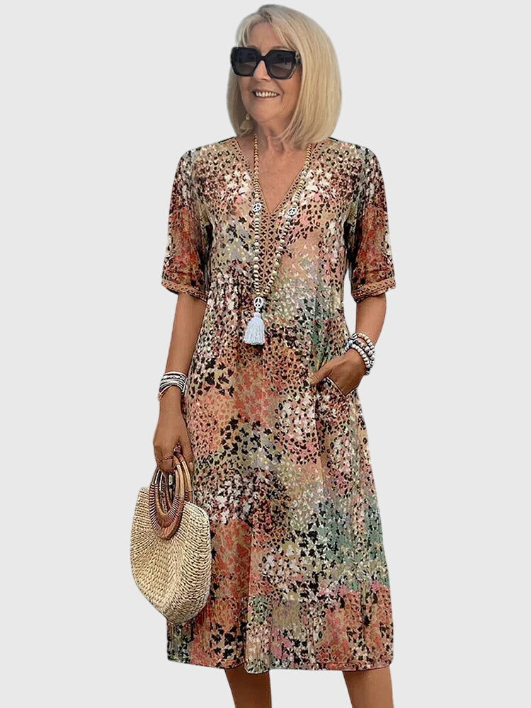 Yvonna™ | Robe midi florale élégante