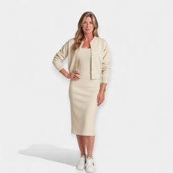 Ensemble robe midi avec veste bomber