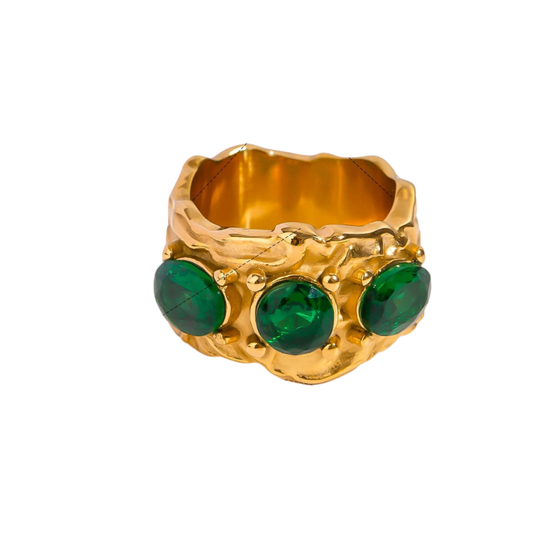 Bague épaisse Dune Émeraude