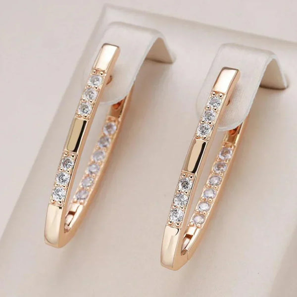 Boucles d'oreilles en zircone exquises | Or blanc