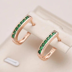 Boucles d'oreilles en diamant émeraude en or