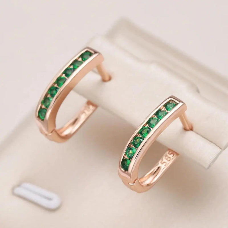 Boucles d'oreilles en diamant émeraude en or