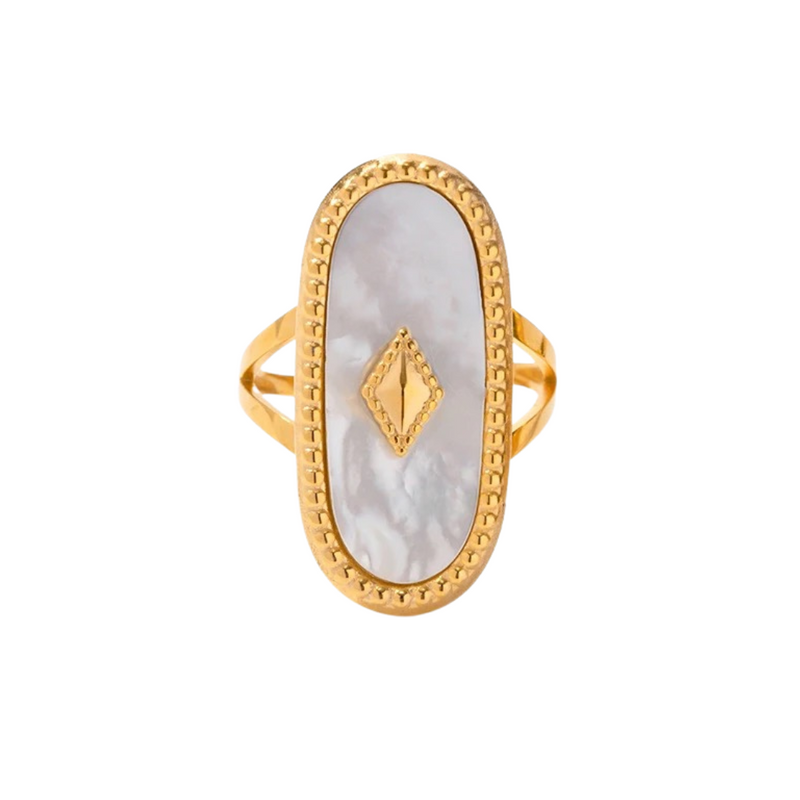 Bague réglable Aura Opaline Or