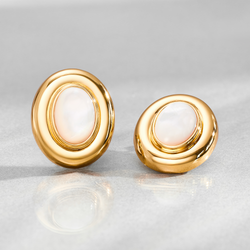 Boucles d'oreilles Giselle en perle | Or