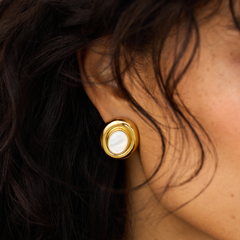 Boucles d'oreilles Giselle en perle | Or