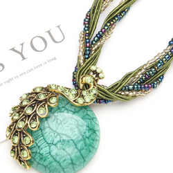 Collier sphère verte éblouissante