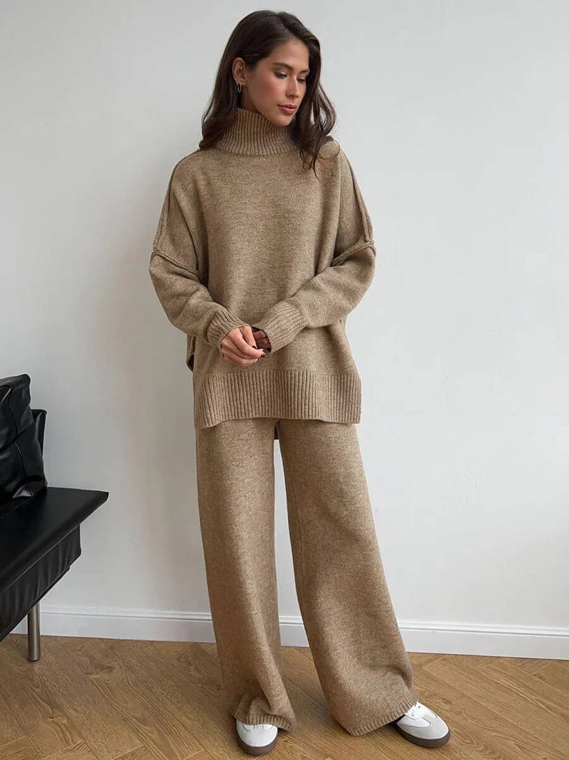 Stella - Ensemble de pantalons amples paresseux en tricot