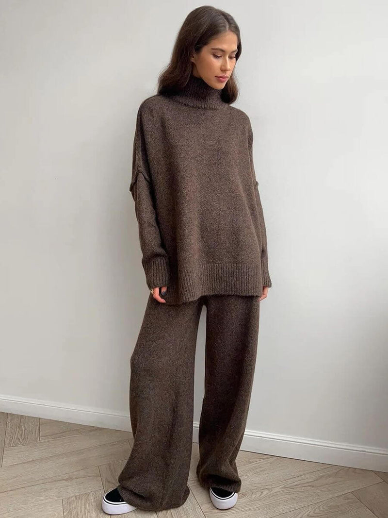 Stella - Ensemble de pantalons amples paresseux en tricot