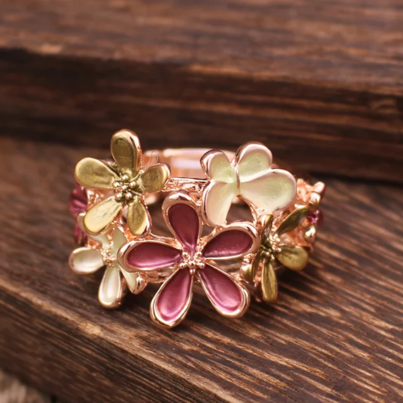 BAGUE ÉMAILLÉE ROSE DAISY