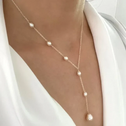 PENDENTIF RUBIS ÉLÉGANT & COLLIER DE PERLES