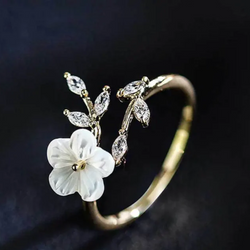 BAGUE ZIRCONIA FLEUR BLANC ÉTINCELANT