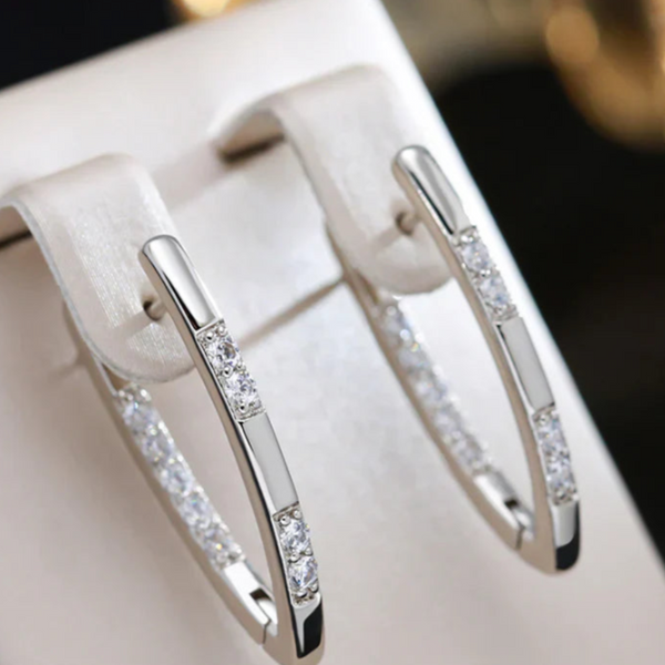 BOUCLES D'OREILLES ÉLÉGANTES EN ZIRCONIA DORÉES