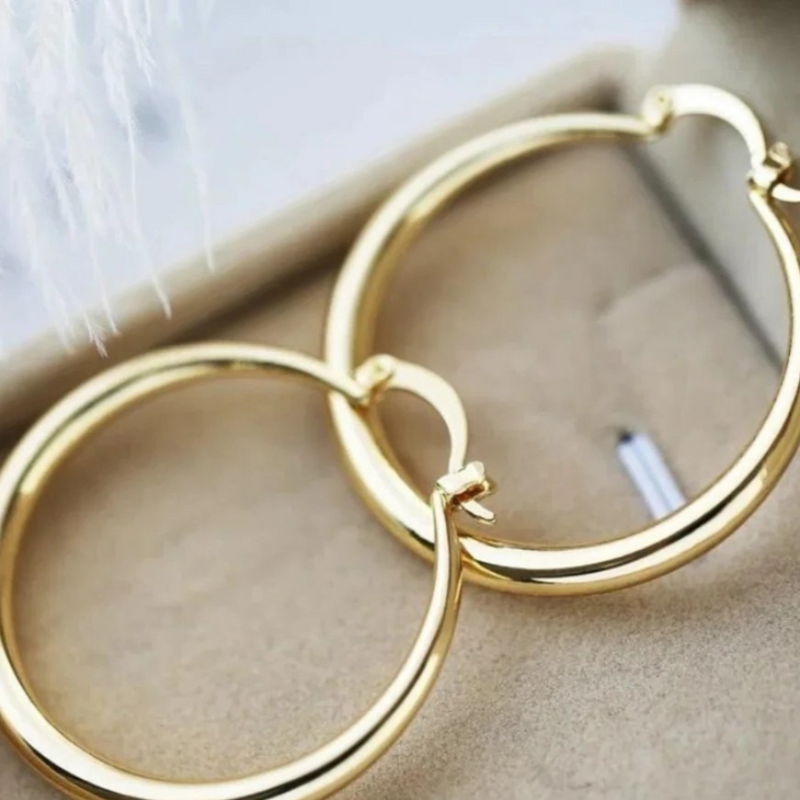 GRANDES BOUCLES D'OREILLES ANNEAUX DORÉS