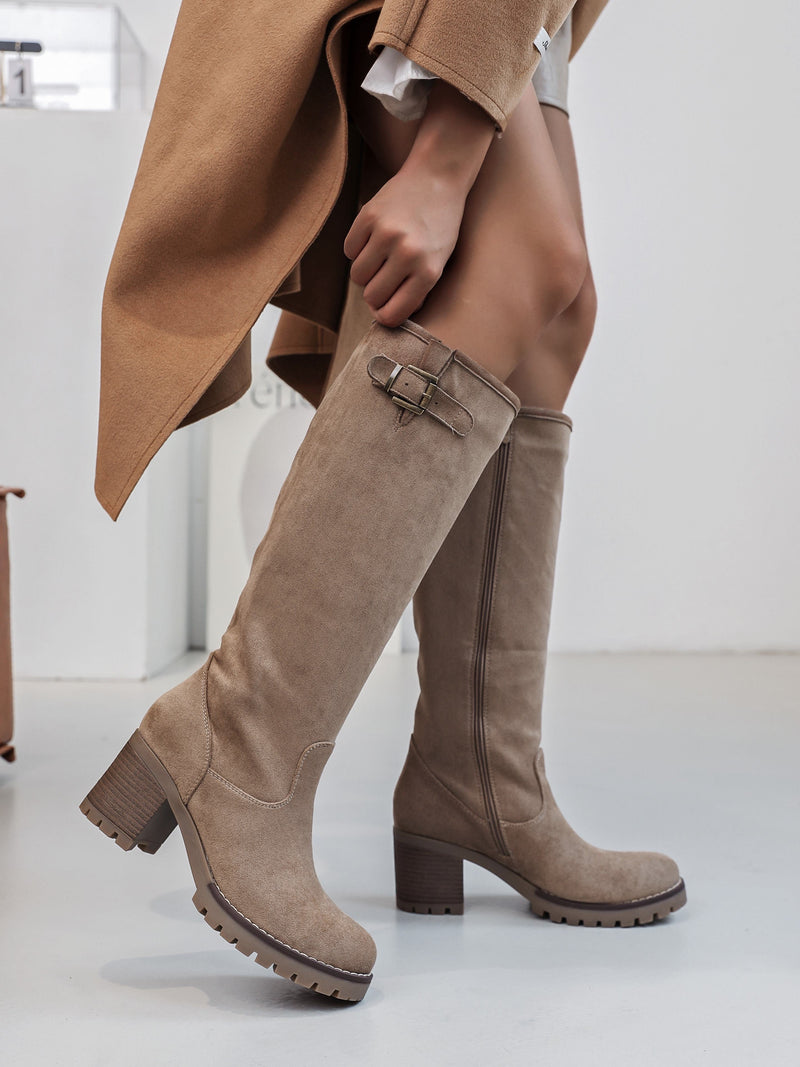 Vidette | Bottes taupe à boucle haute