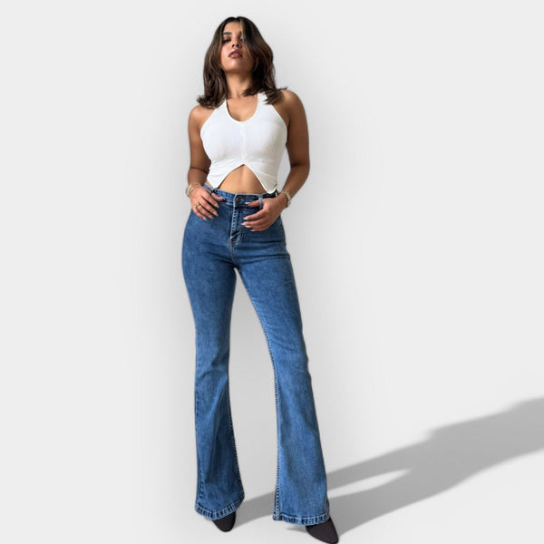 Jean évasé taille haute