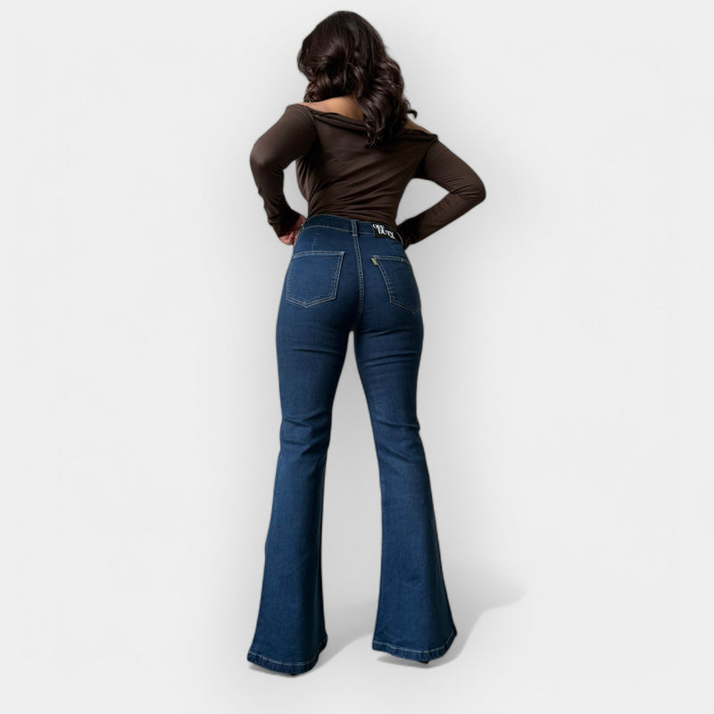 Jean évasé taille haute
