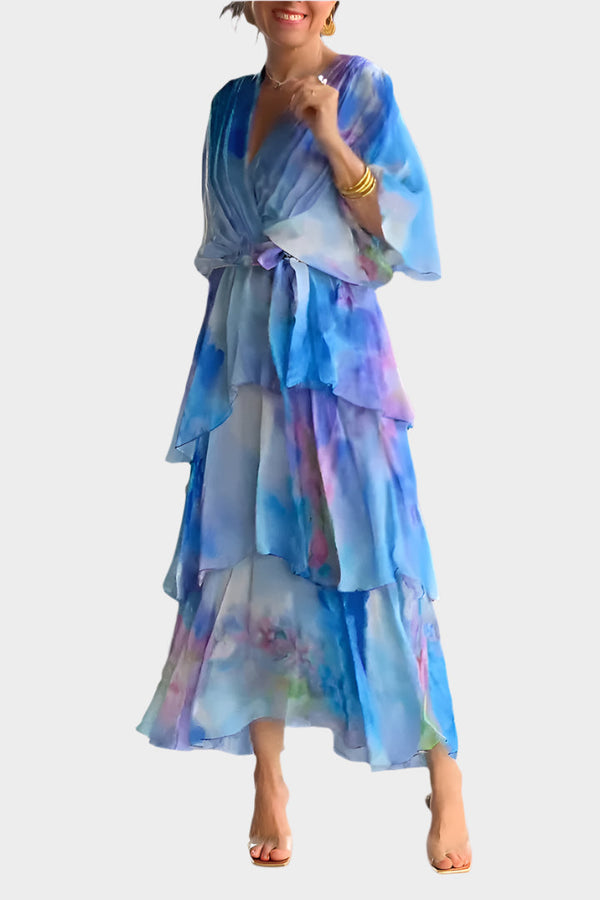 Robe avec décolleté plongeant en V