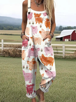 Combinaison pour femme - Design floral vintage, jambes larges confortables et style