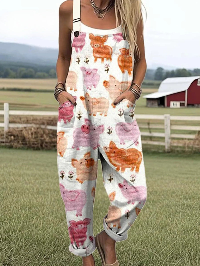 Combinaison pour femme - Design floral vintage, jambes larges confortables et style