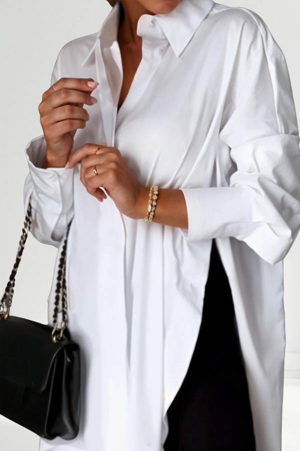 Lucrece | Chemise à gros boutons et col à revers surdimensionné