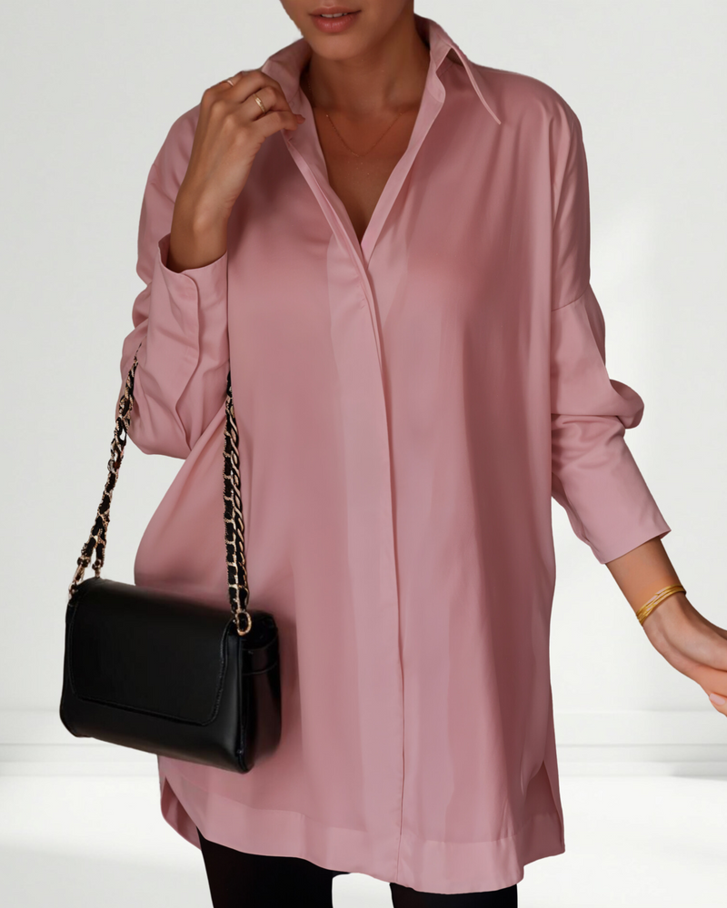 Lucrece | Chemise à gros boutons et col à revers surdimensionné