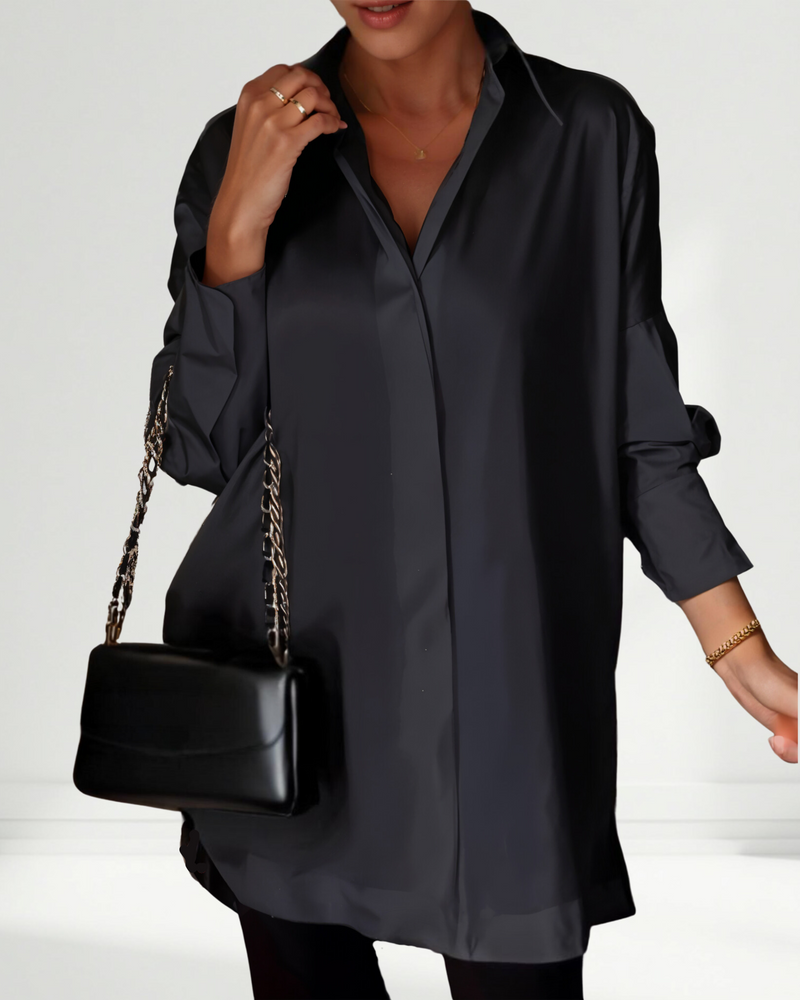 Lucrece | Chemise à gros boutons et col à revers surdimensionné