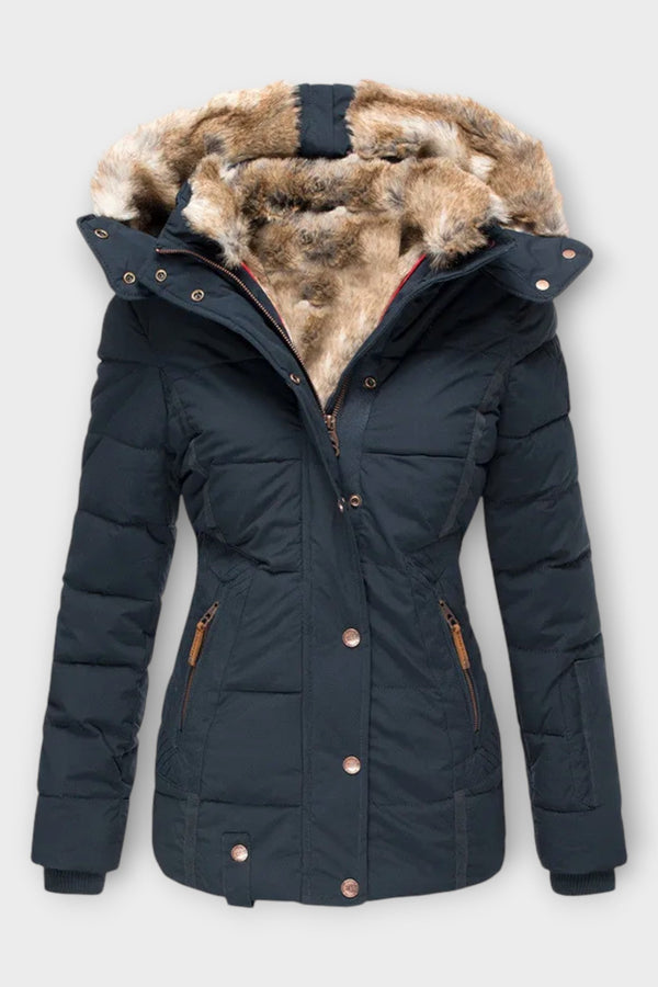 Emine - Veste Douillette Doublée de Fourrure Synthétique