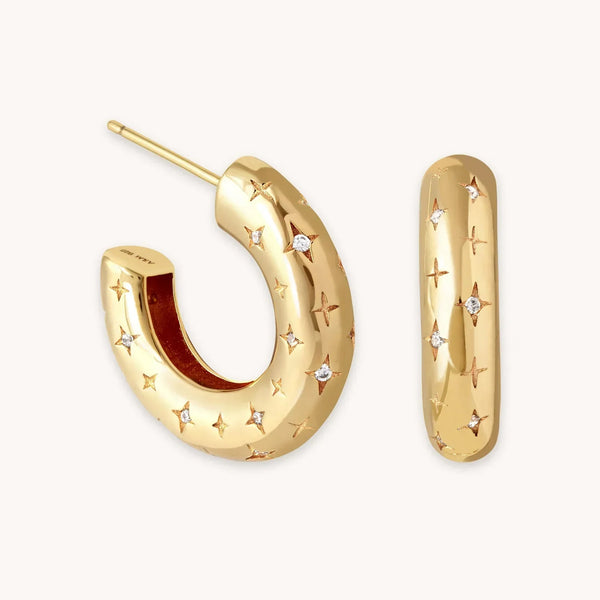 Boucles d'oreilles Cosmic Hoop | Or