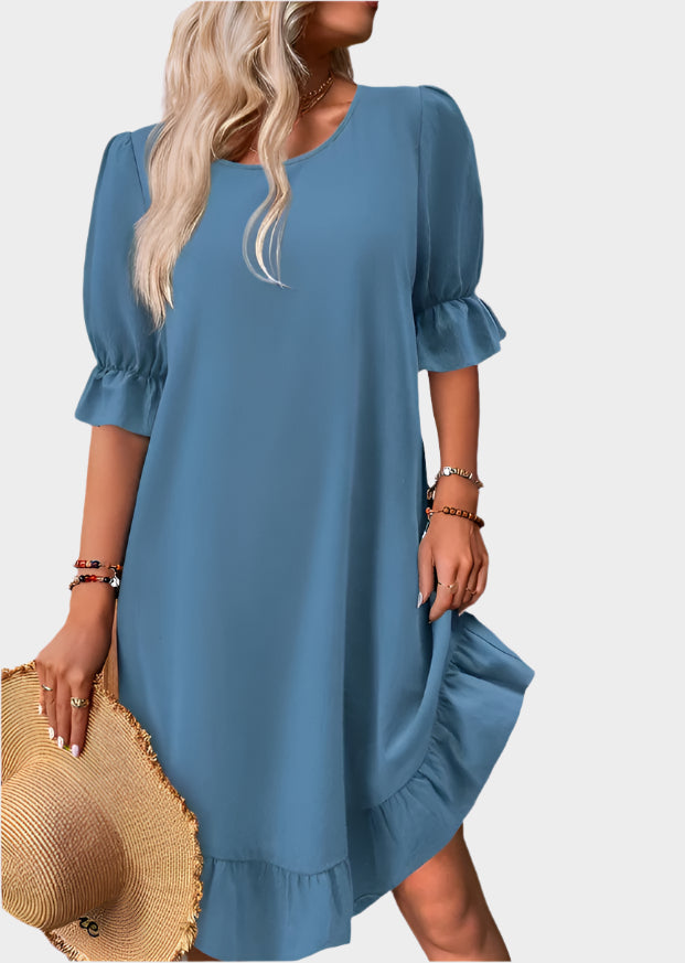 Robe midi rétro avec manches confortables