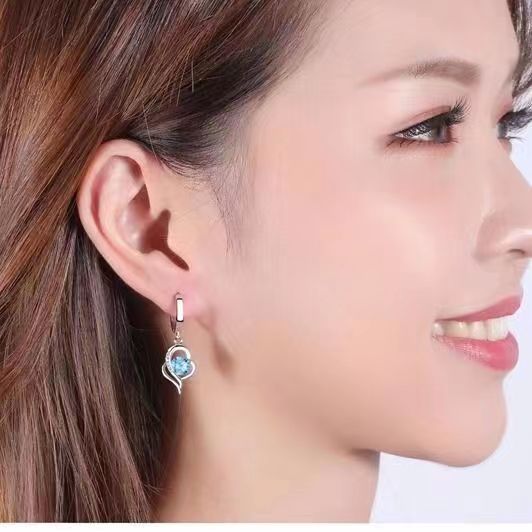 Boucles d'oreilles goutte cœur Eclipse | Or blanc