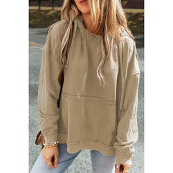 Nalas - Sweat à capuche en polaire acid wash Zip Henley