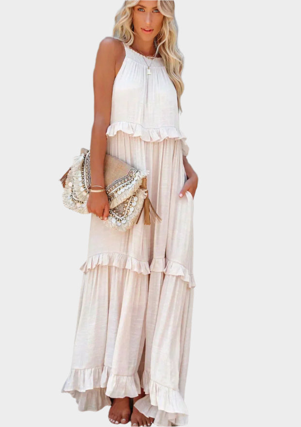 Robe midi rétro avec manches confortables