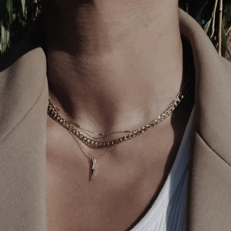 Collier chaîne à maillons plats | Or