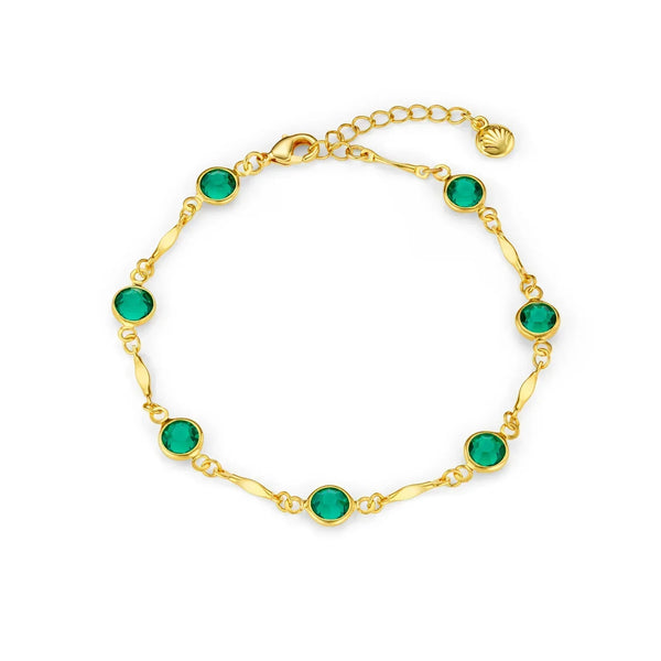 Bracelet chaîne maillon émeraude | Or