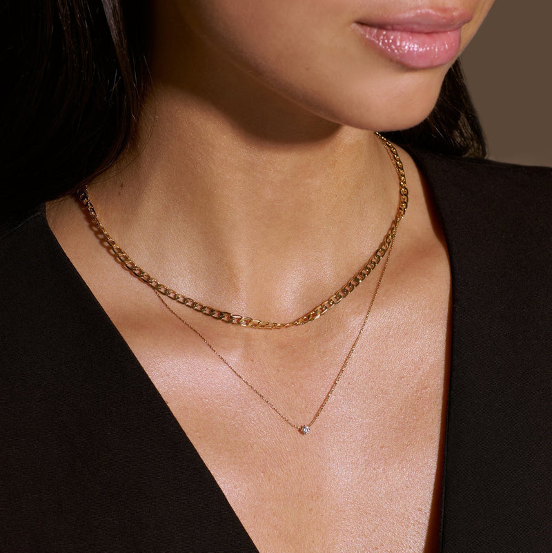 Collier chaîne à maillons plats | Or
