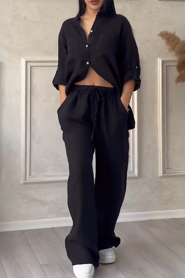 Fara | Ensemble Luxe en Coton et Lin – Chemise et Pantalon