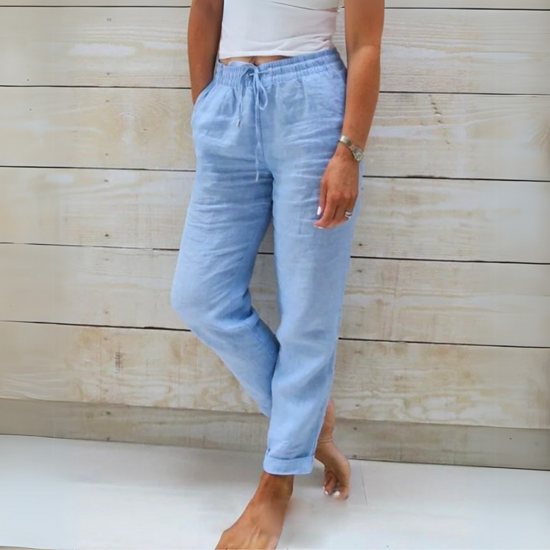 Allison | Pantalon sur mesure en coton-lin de luxe