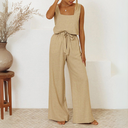 Evelyne | Ensemble Haut Minimaliste de Luxe & Pantalon Large