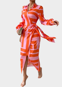 Robe imprimée avec taille ajustable