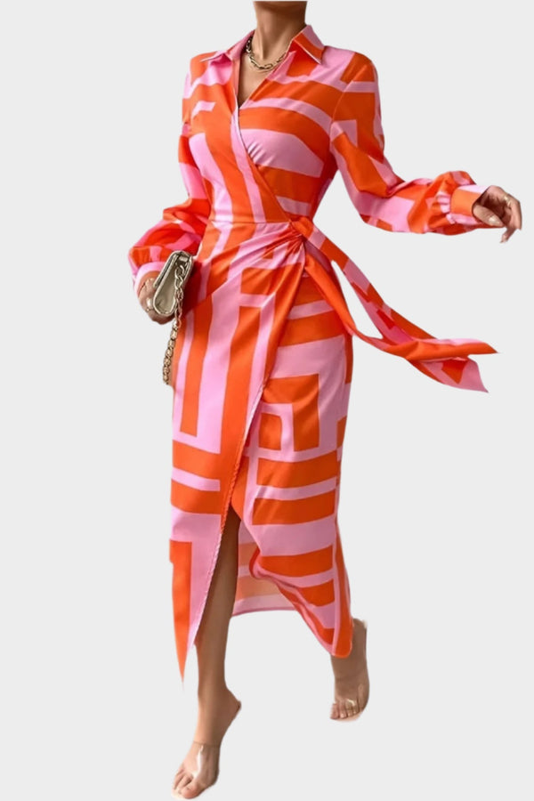 Robe imprimée avec taille ajustable