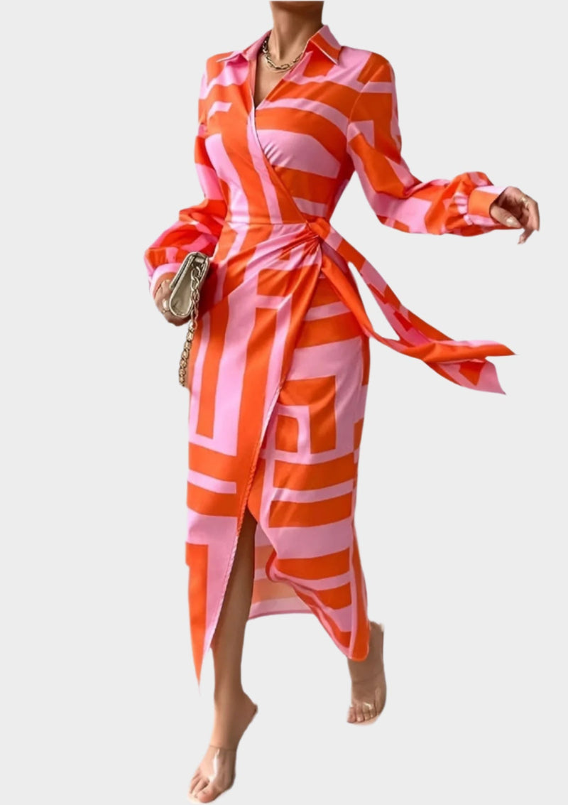 Robe imprimée avec taille ajustable