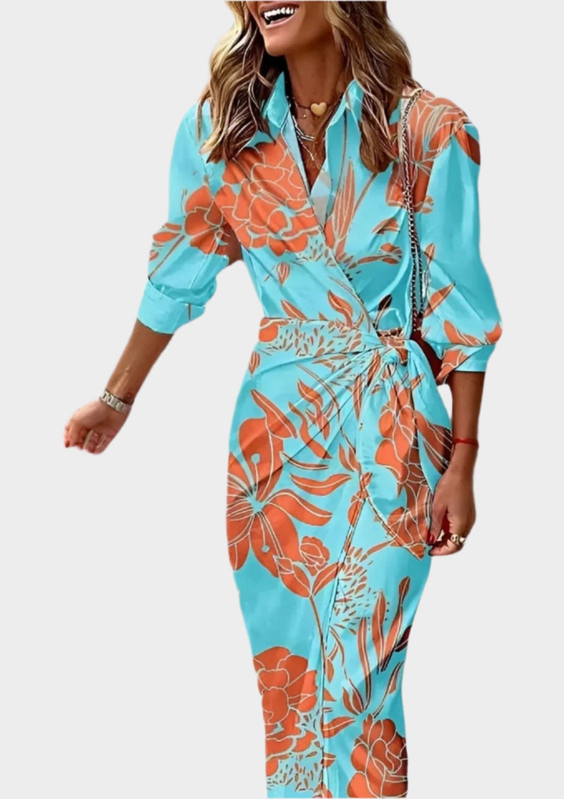Robe imprimée avec taille ajustable